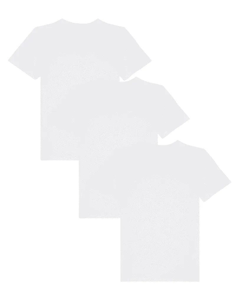 3 Pack White Organic Cotton T-Shirts