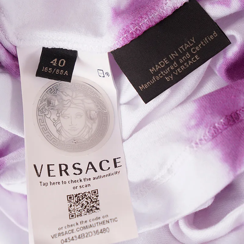 40 NEW $650 VERSACE Magenta White TIE DYE Cotton MEDUSA LOGO Sleeveless TANK TOP