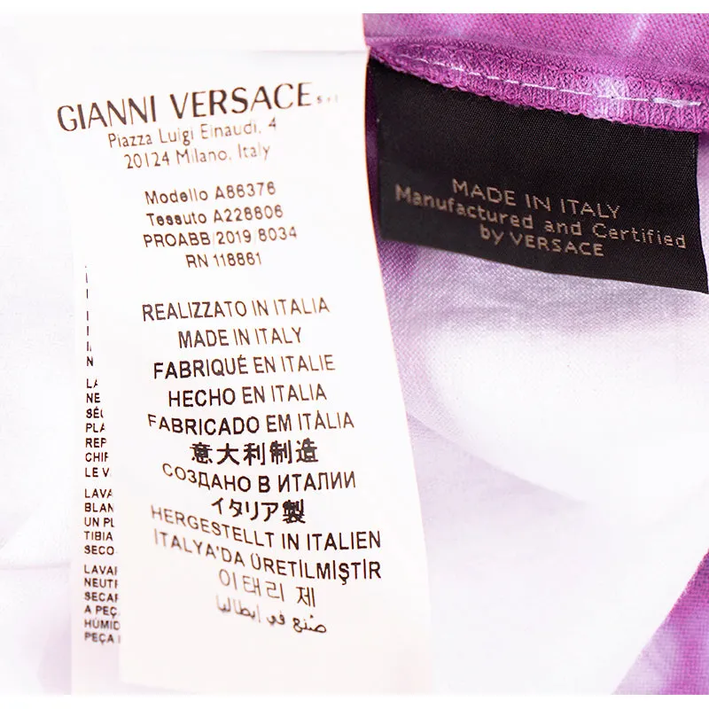 40 NEW $650 VERSACE Magenta White TIE DYE Cotton MEDUSA LOGO Sleeveless TANK TOP