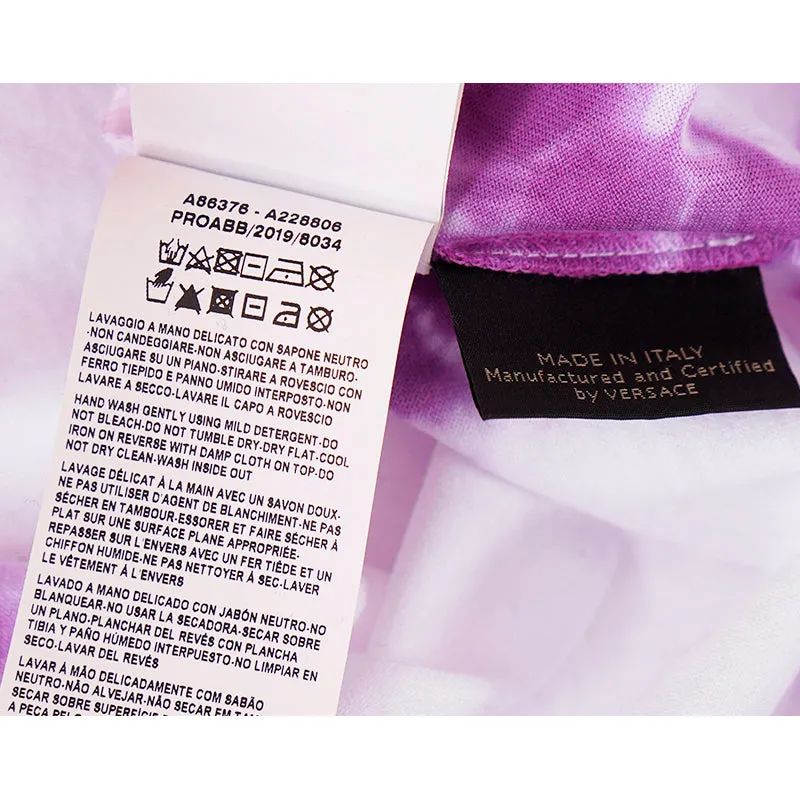 40 NEW $650 VERSACE Magenta White TIE DYE Cotton MEDUSA LOGO Sleeveless TANK TOP