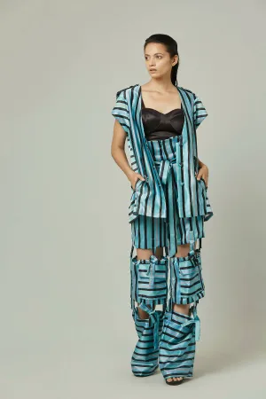 Amy cap sleeves blazer with modular high waisted pants