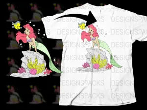Ariel and Flounder Underwater Adventure Png Digital Download