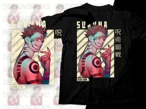 Artsy Sukuna Anime Graphic Png Digital Download