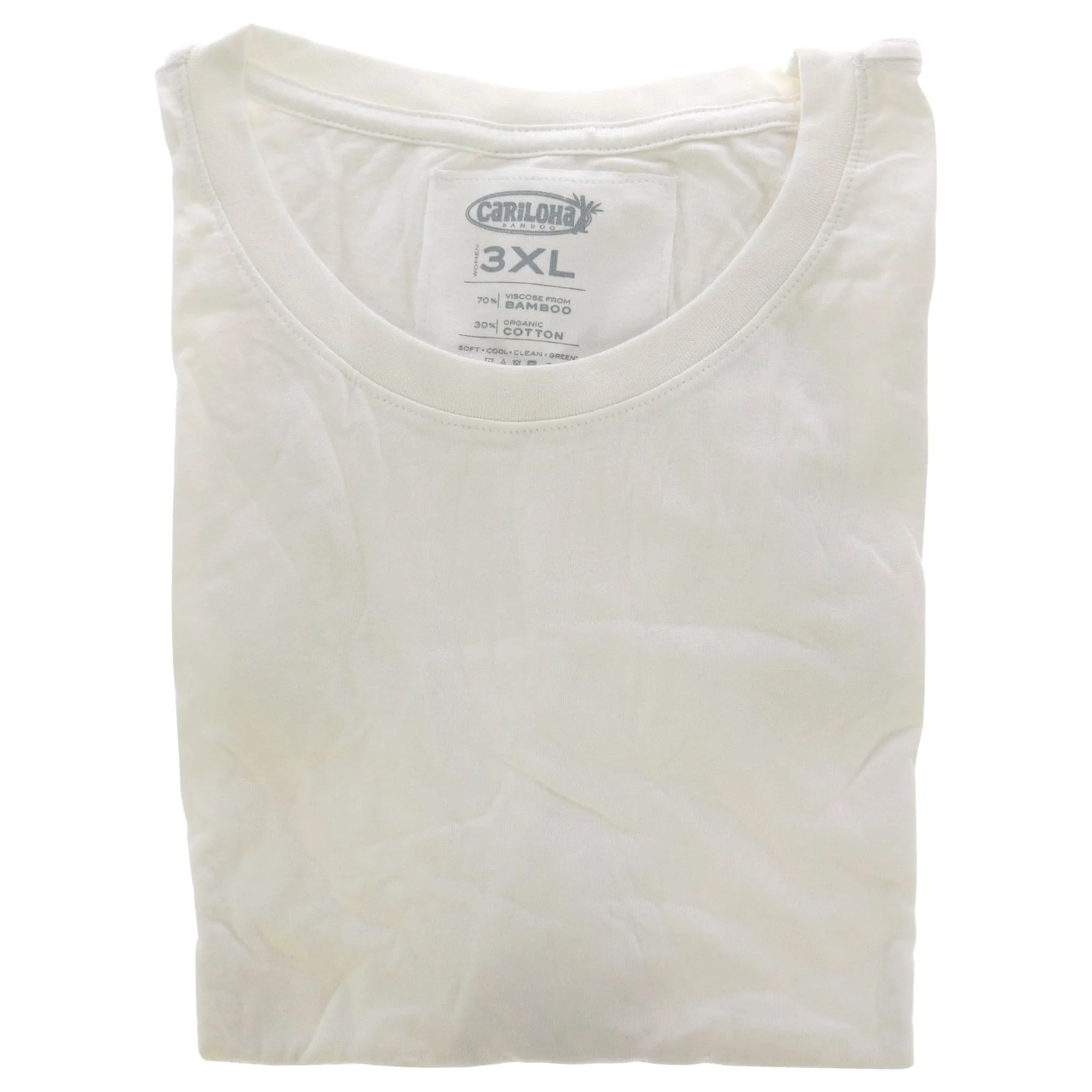 Bamboo Crew Tee - White by Cariloha for Women - 1 Pc T-Shirt (3XL)