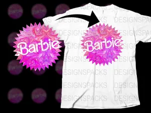 Barbie Psychedelic Starburst Graphic Png Digital Download
