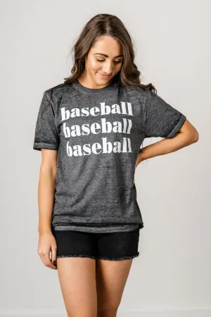 Baseball repeater acid wash t-shirt grey