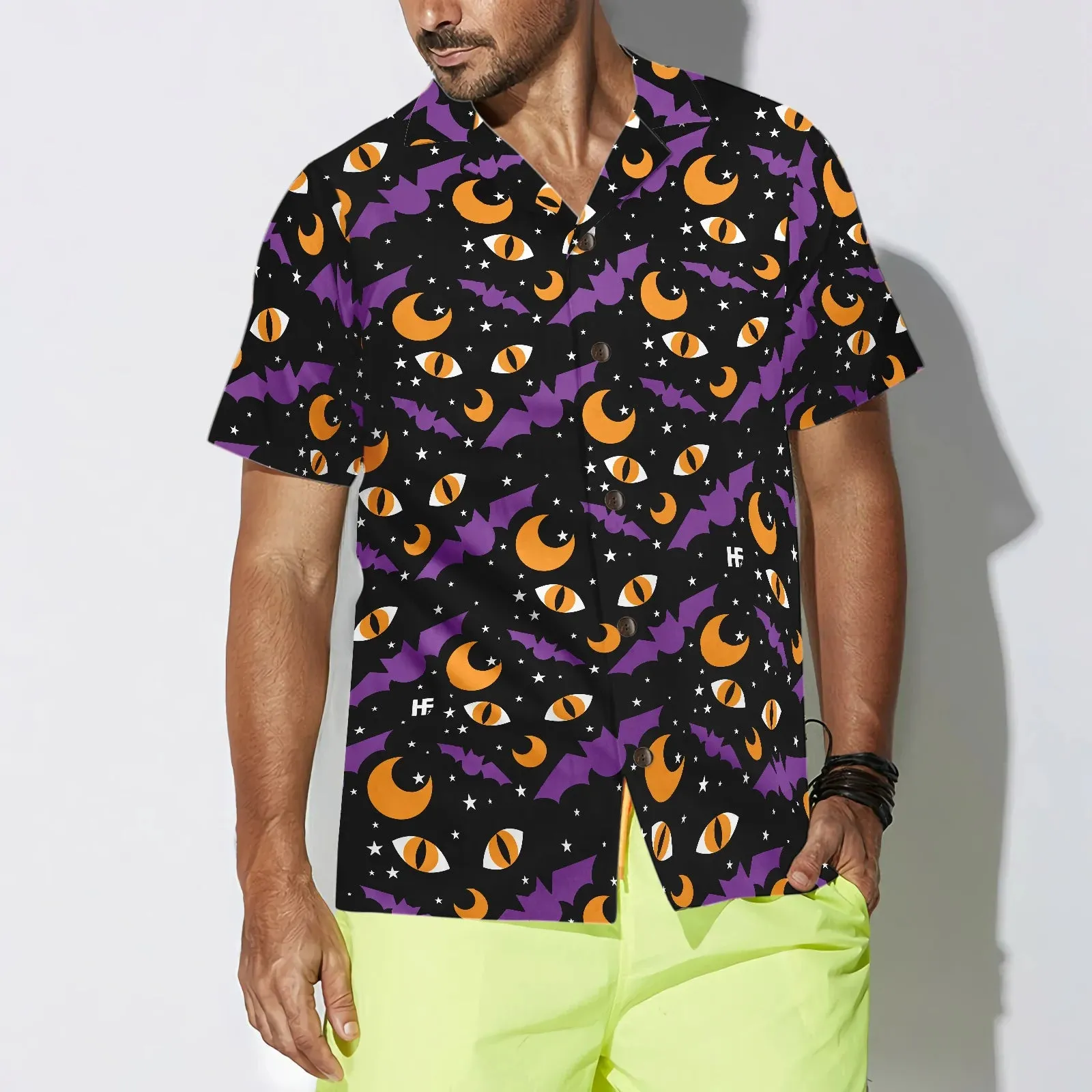 Bats Eyes At Night Hawaiian Shirt, Best Gift For Halloween, 3D Halloween Bats Eyes Hawaiian Shirt, Perfect Gift For Lovers, Friends, Husband, Boyfriend, Family