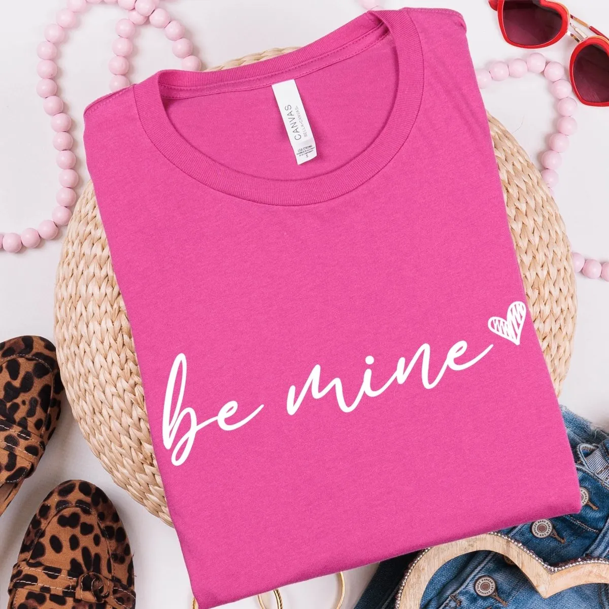 Be Mine Heart White Wholesale Tee