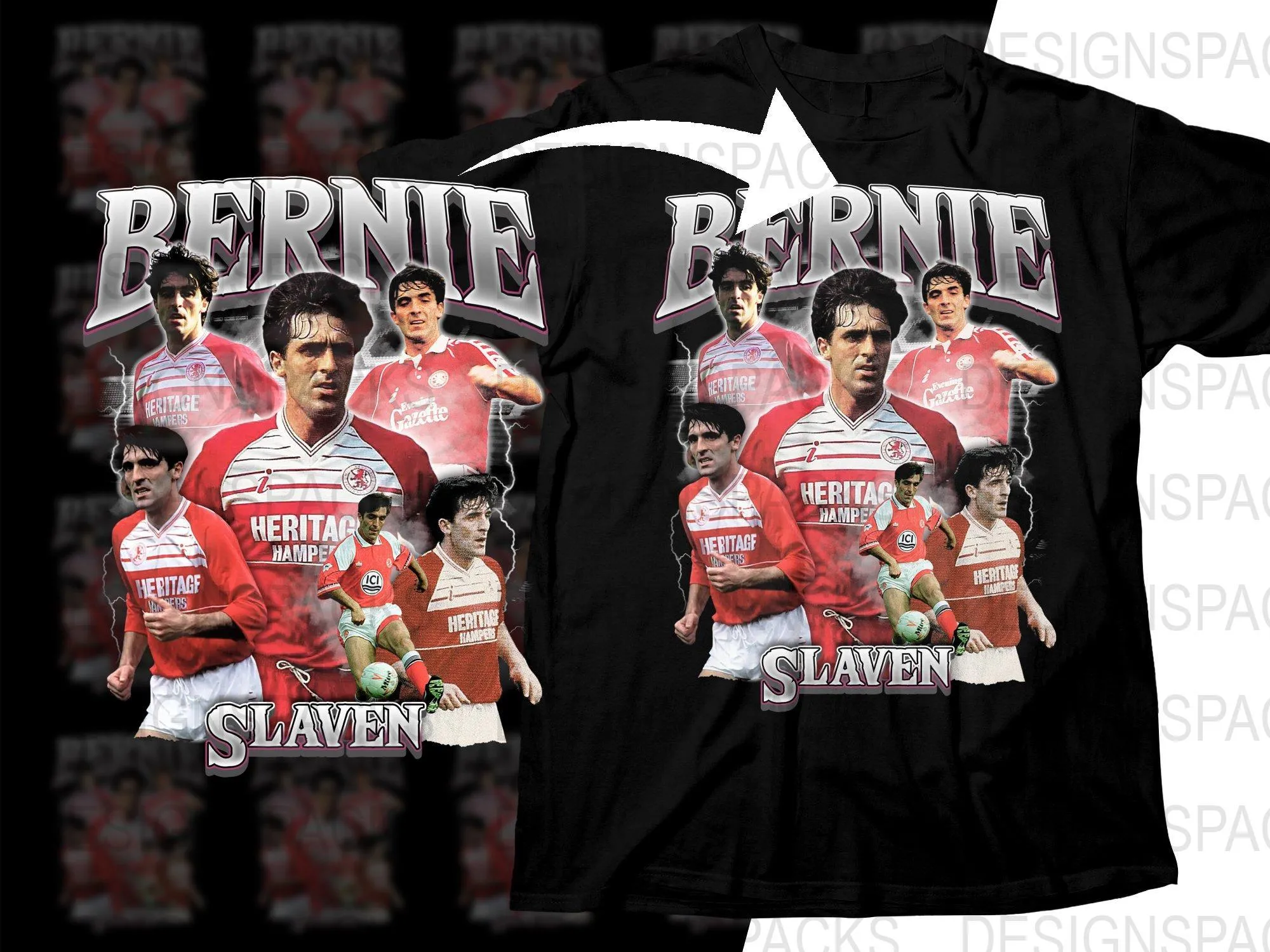 Bernie Slaven Retro Graphic Red Soccer Png Digital Download