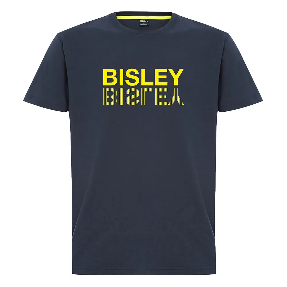 Bisley BKT097 Mens Flipped Logo Tee Short Sleeve Navy