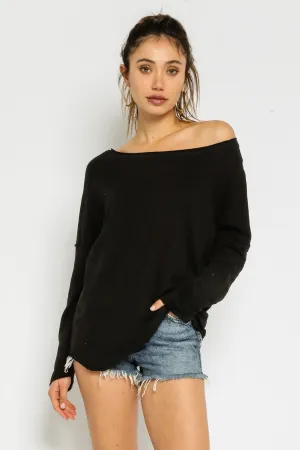 Black Asymmetrical Tee