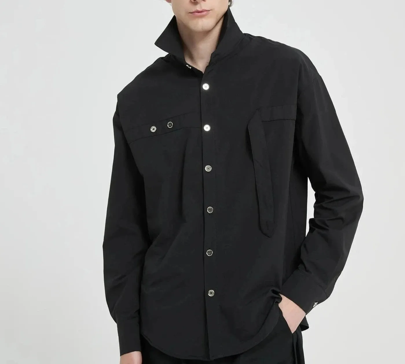 Black Tied Strip Shirt