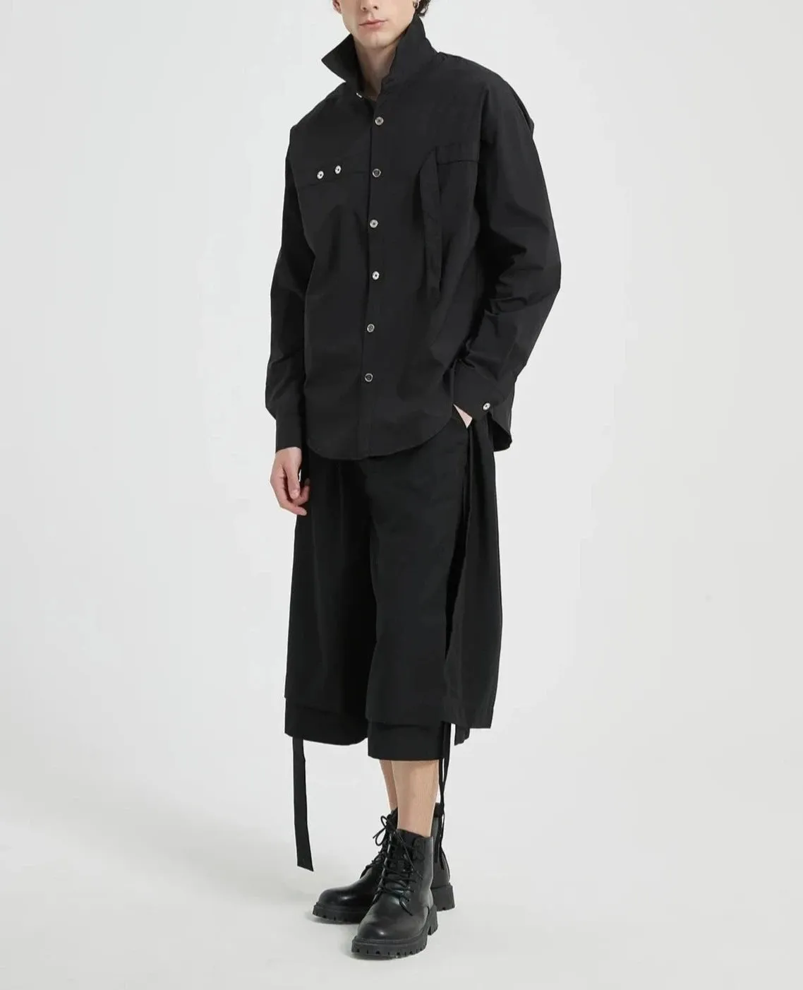 Black Tied Strip Shirt