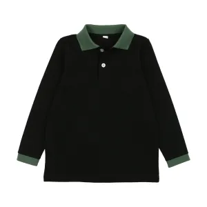 Bopop Black Polo With Green Cuff