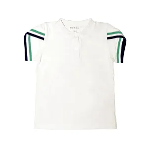 Bopop Polo White Boys Tee Shirt