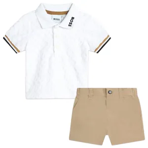 BOSS KIDSWEAR Infant Polo and Shorts Set Gift Box