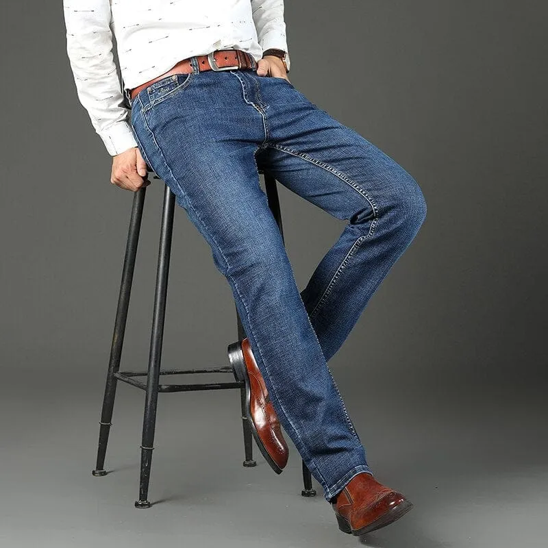 Brand New Men's Jeans Business Casual Elastic Denim Pants