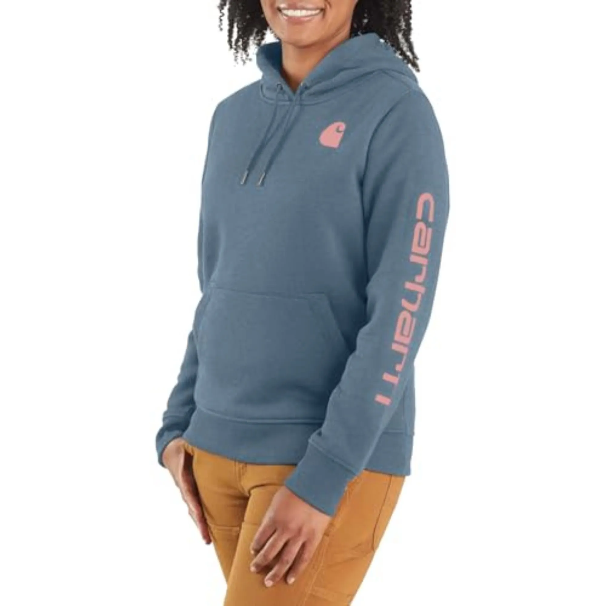 Carhartt 102791 Women's Relaxed Fit Midweight Logo Sleeve Graphic Sweatshirt