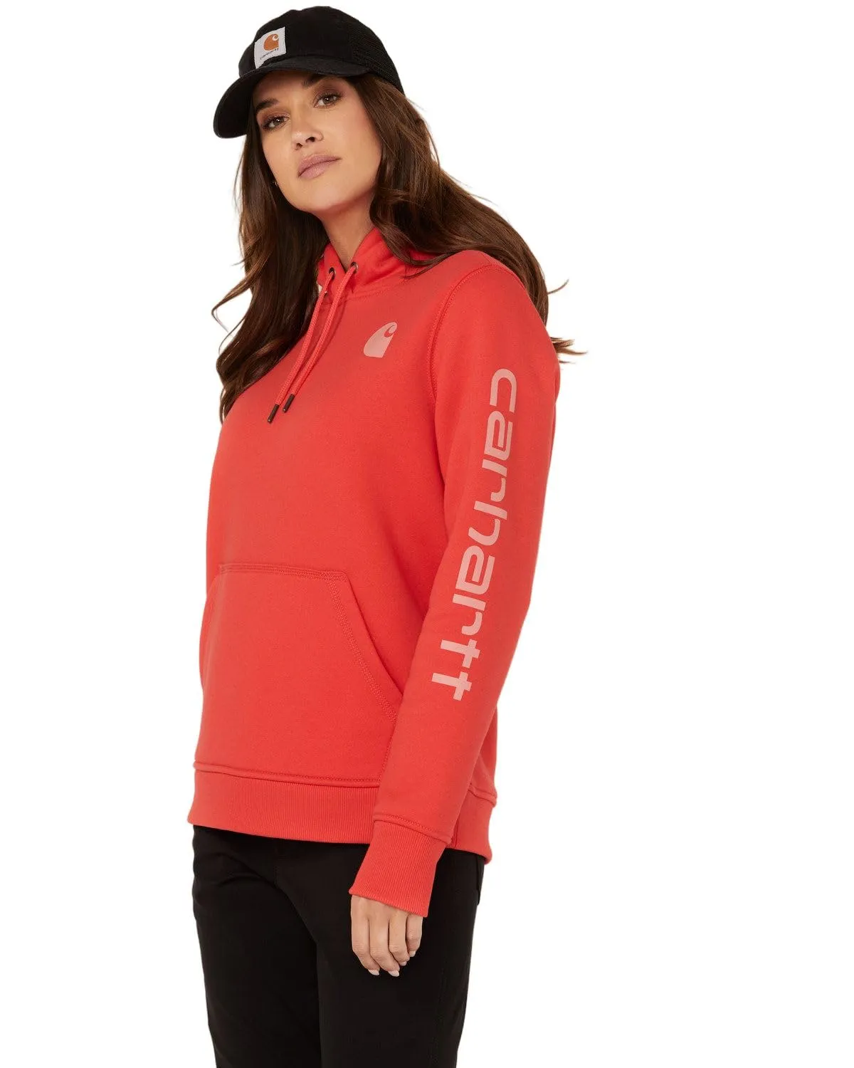 Carhartt 102791 Women's Relaxed Fit Midweight Logo Sleeve Graphic Sweatshirt