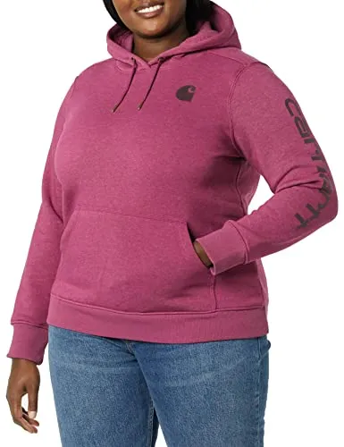 Carhartt 102791 Women's Relaxed Fit Midweight Logo Sleeve Graphic Sweatshirt