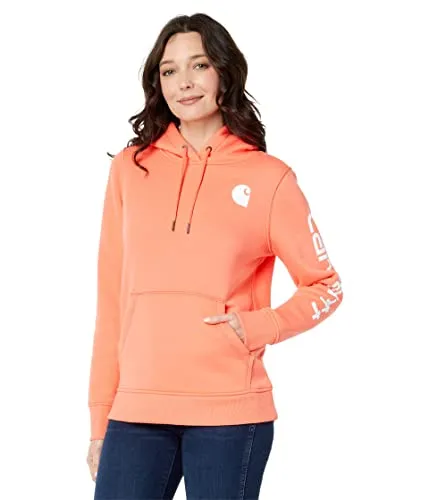 Carhartt 102791 Women's Relaxed Fit Midweight Logo Sleeve Graphic Sweatshirt