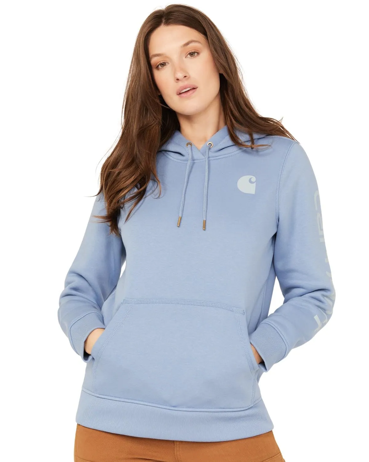 Carhartt 102791 Women's Relaxed Fit Midweight Logo Sleeve Graphic Sweatshirt