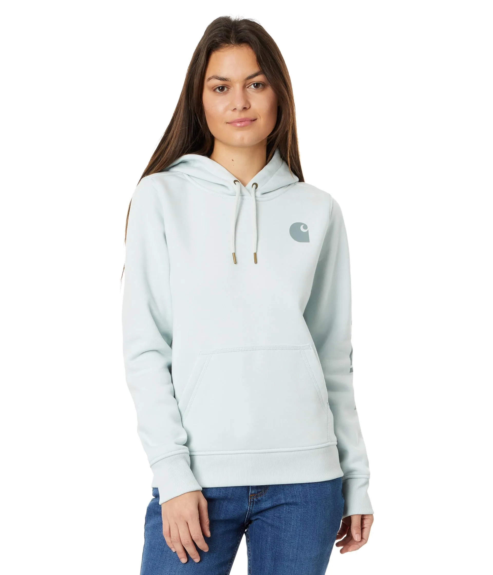 Carhartt 102791 Women's Relaxed Fit Midweight Logo Sleeve Graphic Sweatshirt