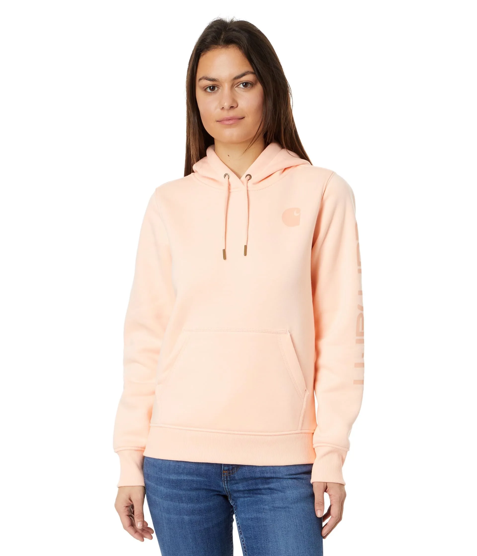 Carhartt 102791 Women's Relaxed Fit Midweight Logo Sleeve Graphic Sweatshirt