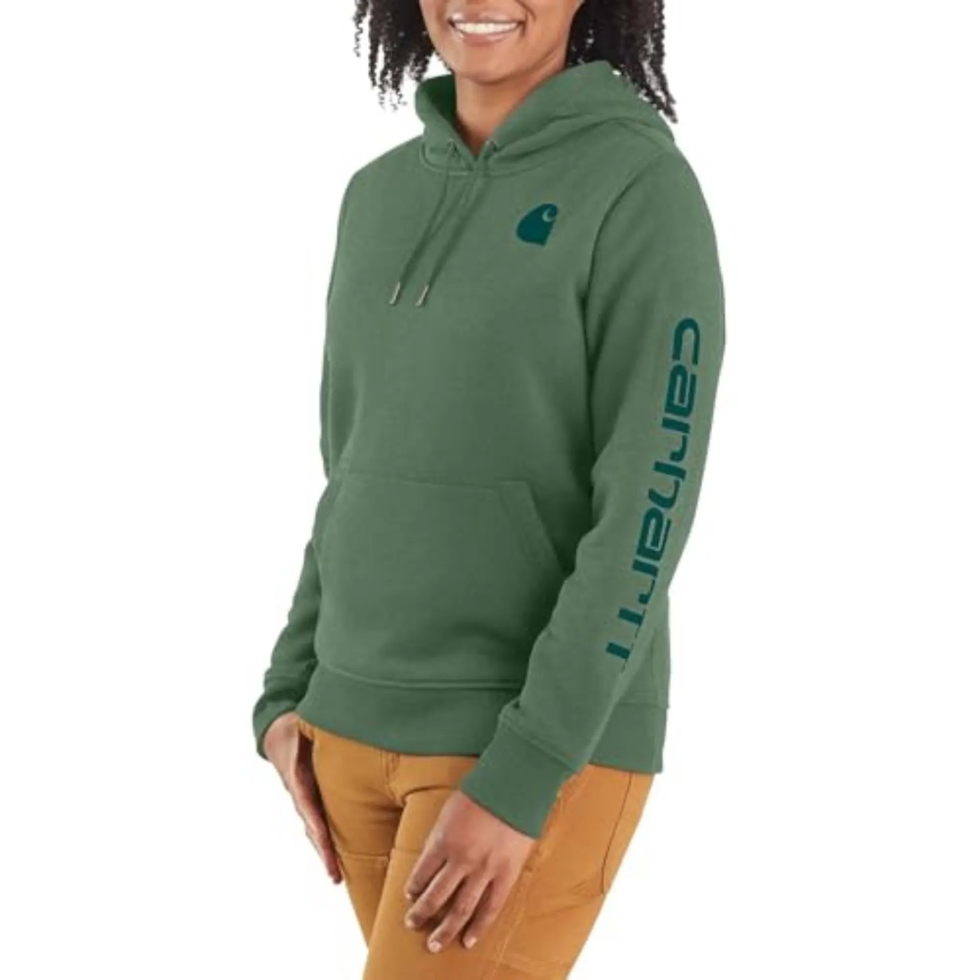 Carhartt 102791 Women's Relaxed Fit Midweight Logo Sleeve Graphic Sweatshirt