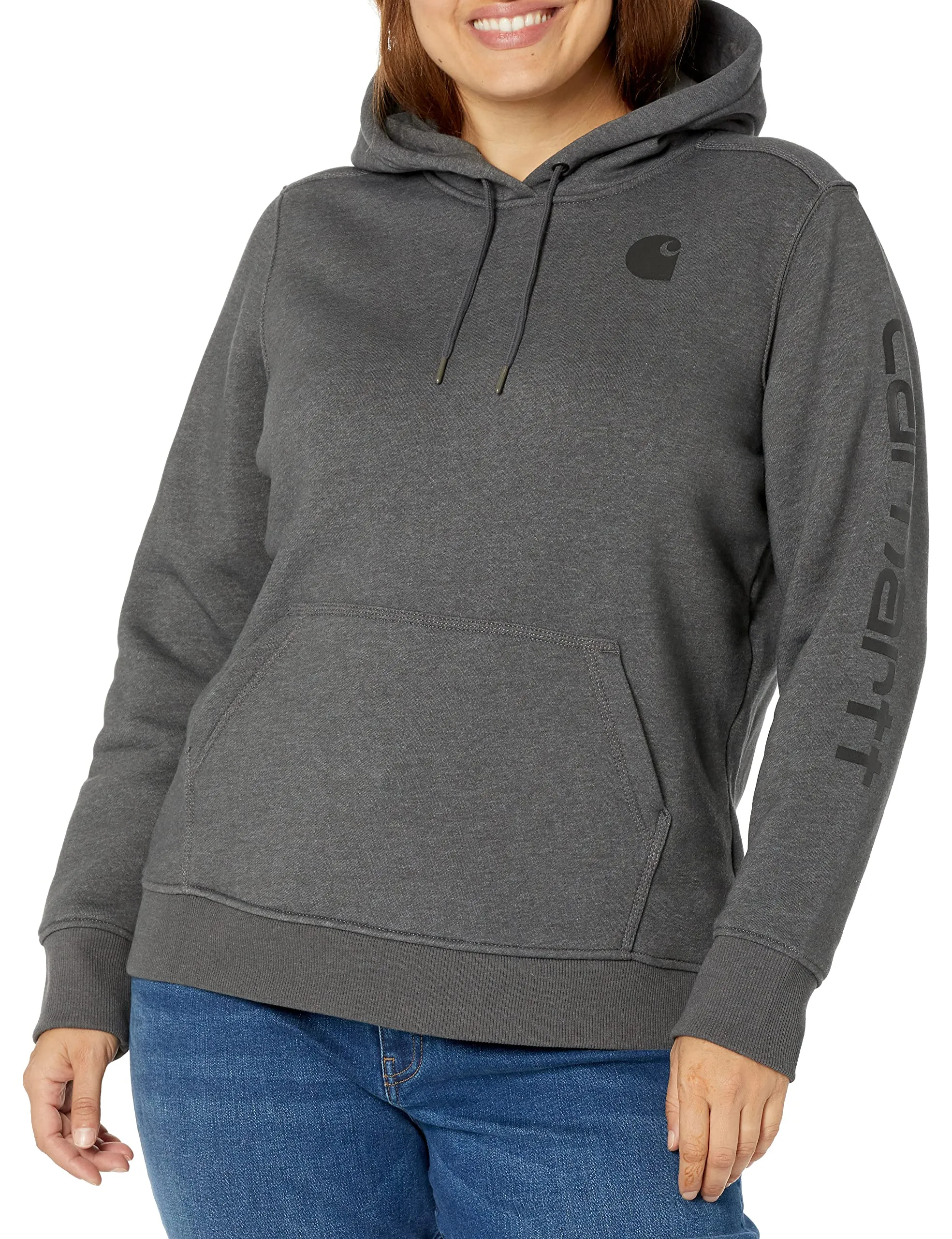 Carhartt 102791 Women's Relaxed Fit Midweight Logo Sleeve Graphic Sweatshirt