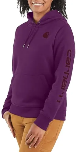 Carhartt 102791 Women's Relaxed Fit Midweight Logo Sleeve Graphic Sweatshirt