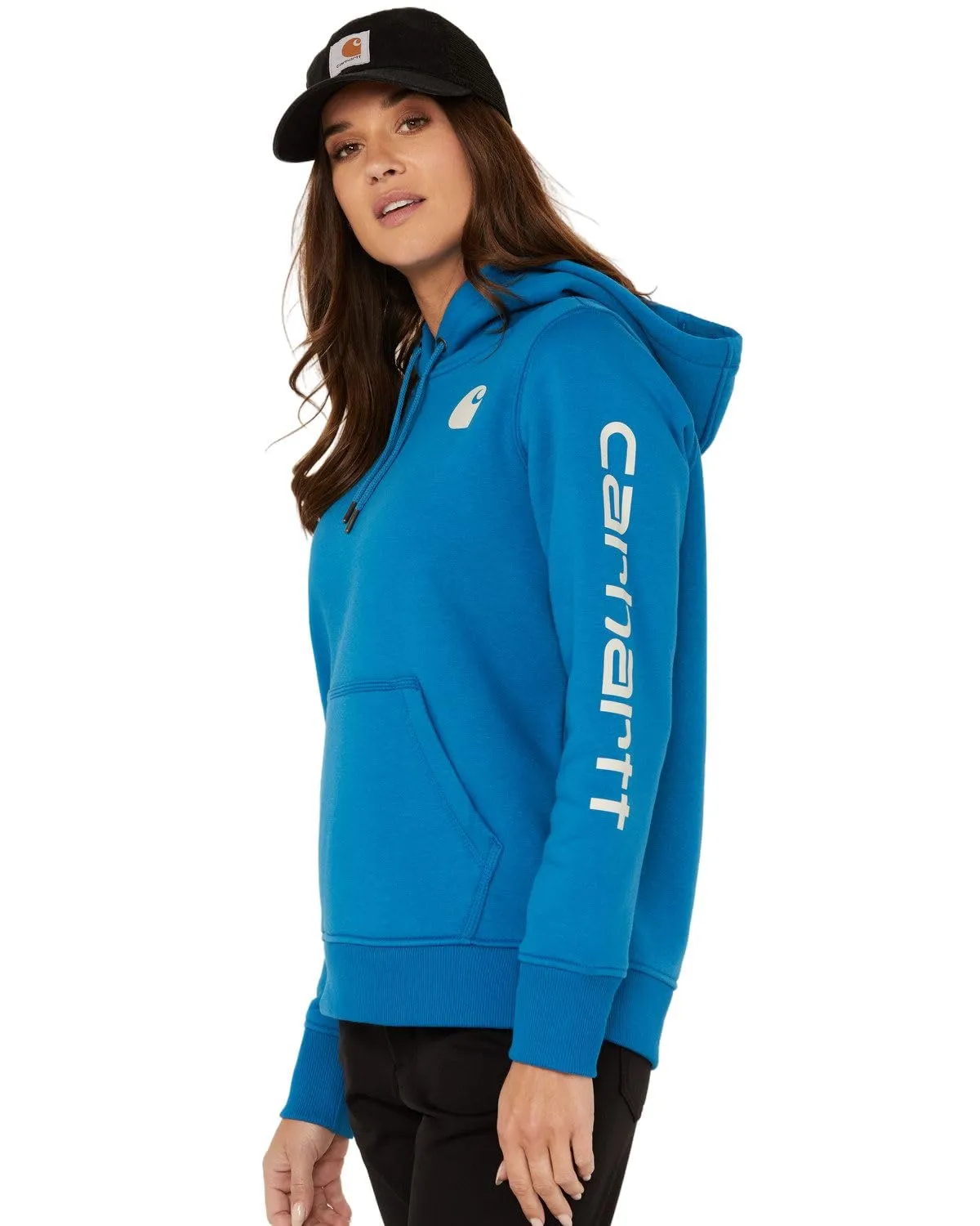 Carhartt 102791 Women's Relaxed Fit Midweight Logo Sleeve Graphic Sweatshirt