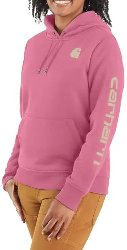 Carhartt 102791 Women's Relaxed Fit Midweight Logo Sleeve Graphic Sweatshirt