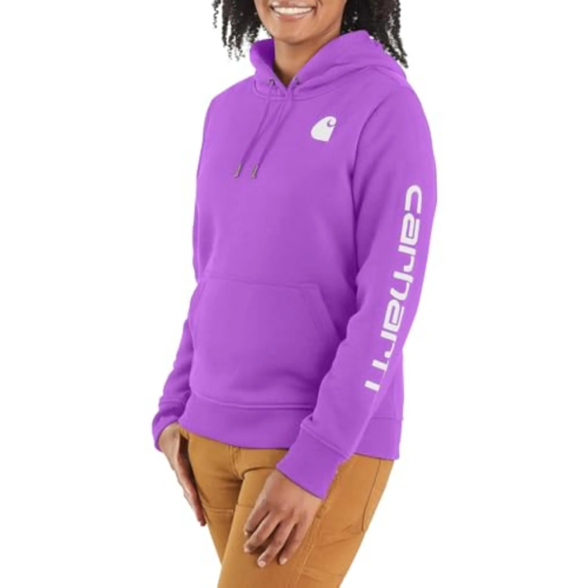 Carhartt 102791 Women's Relaxed Fit Midweight Logo Sleeve Graphic Sweatshirt