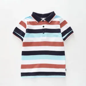 Casual Stripes Polo Top