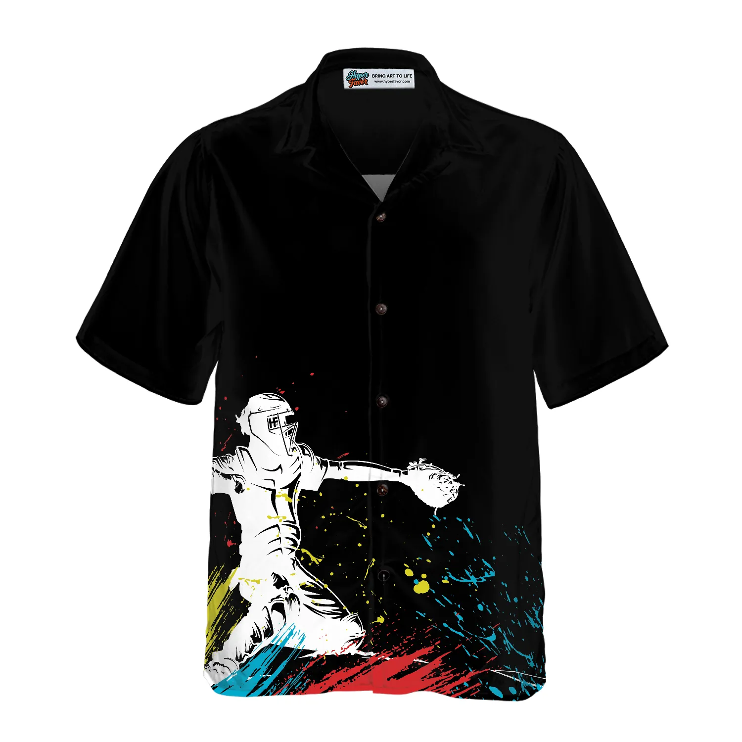 Catcher Silhouette Baseball Hawaiian Shirt, Best Gift For Baseball Lover, Husband, Wife, Boyfriend, Girlfriend, Friend, Family