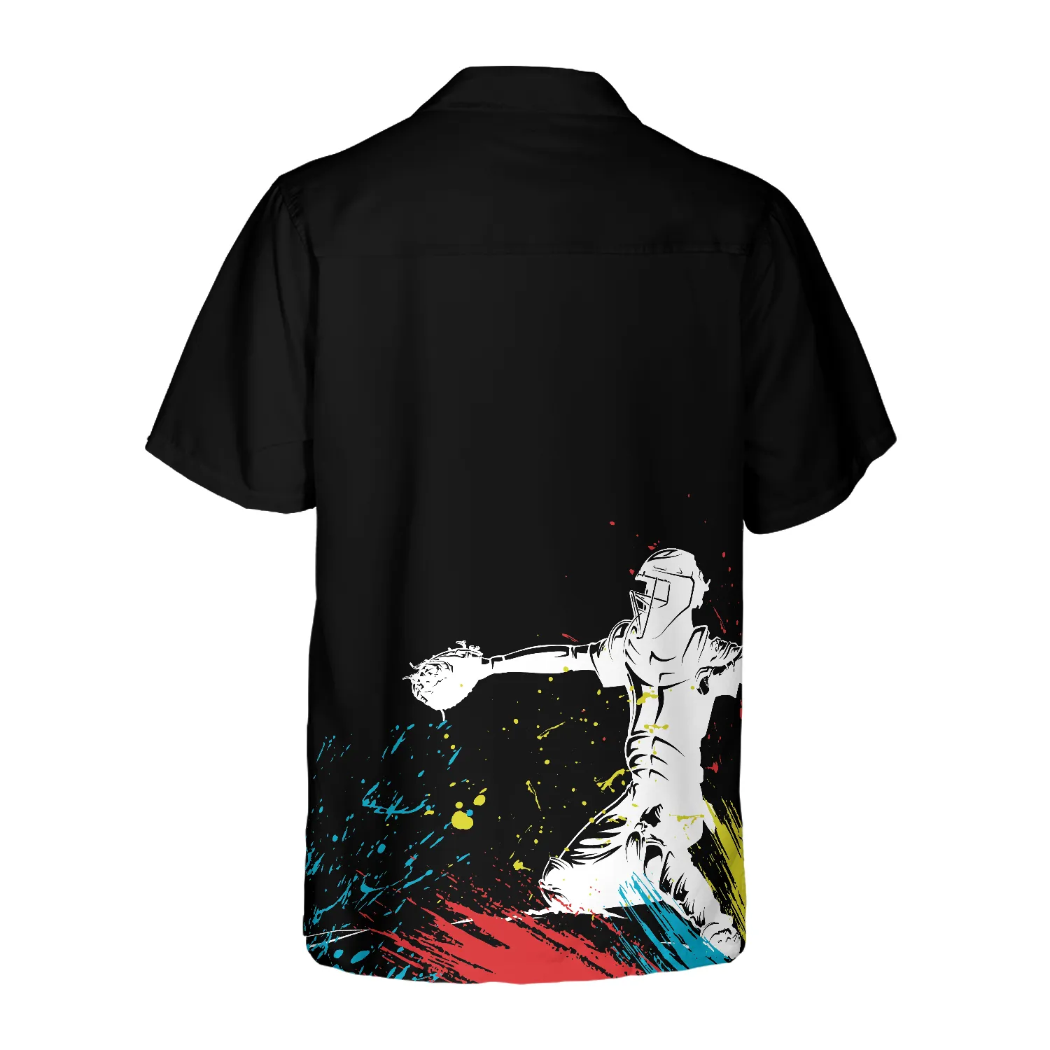 Catcher Silhouette Baseball Hawaiian Shirt, Best Gift For Baseball Lover, Husband, Wife, Boyfriend, Girlfriend, Friend, Family