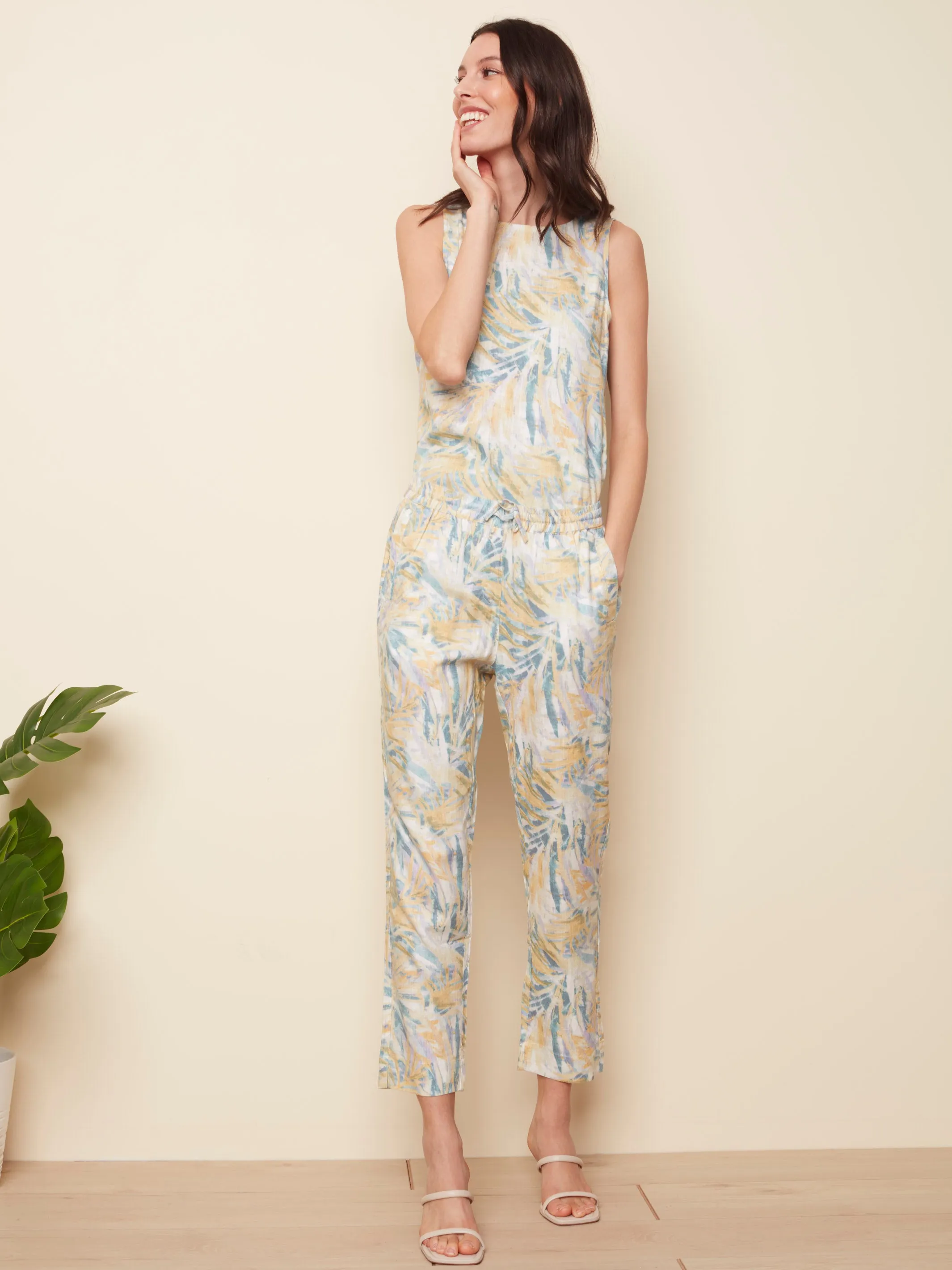 Charlie B Spring/Summer 2022 - Linen Blend Pant - Forest - C5320