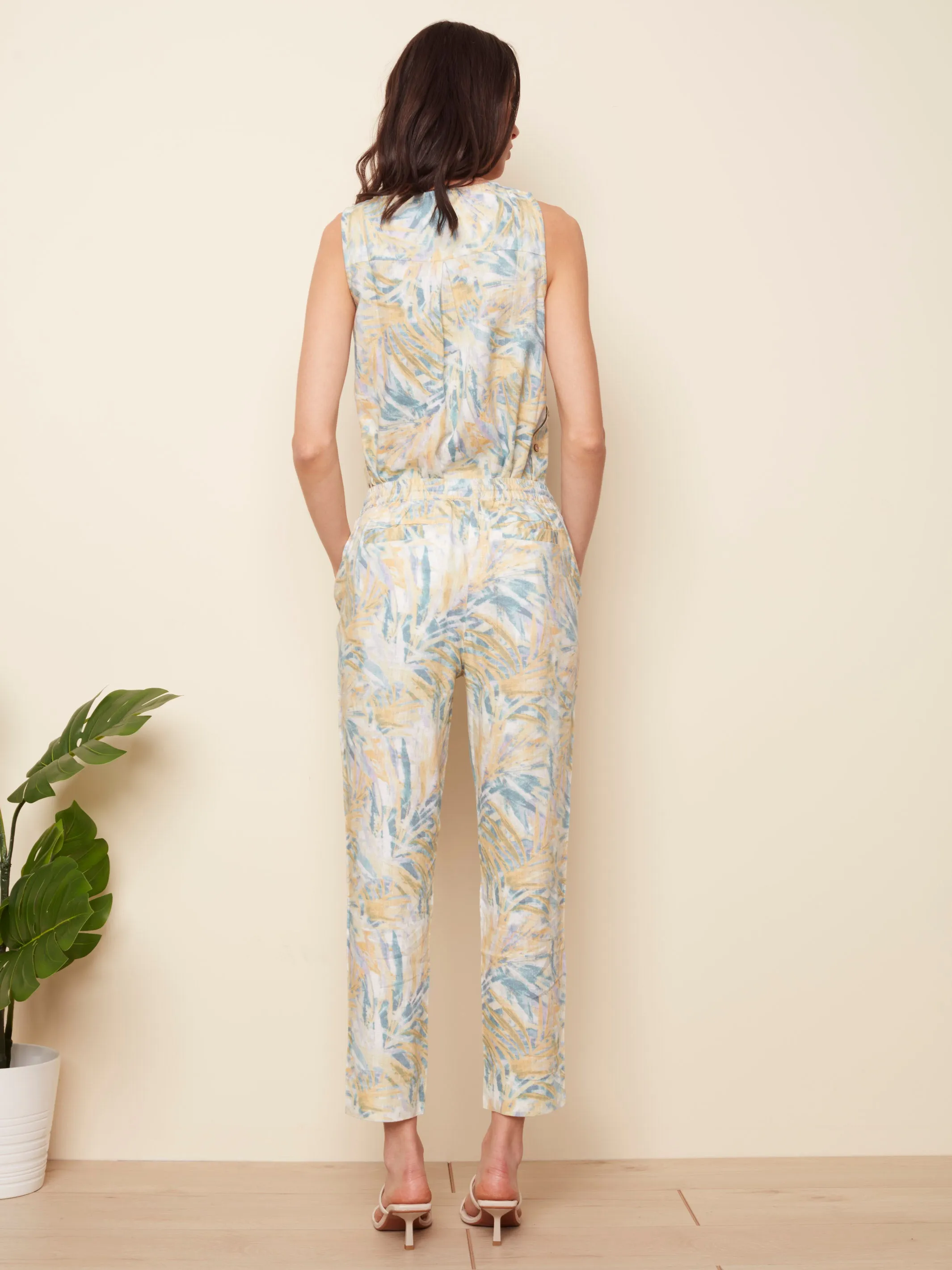 Charlie B Spring/Summer 2022 - Linen Blend Pant - Forest - C5320