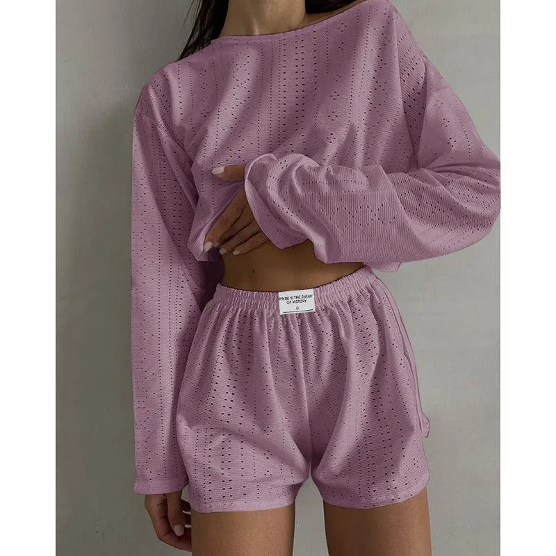 Chic pullover top and shorts outfit