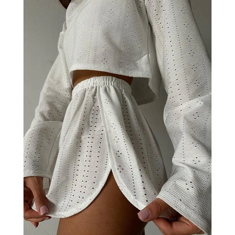 Chic pullover top and shorts outfit