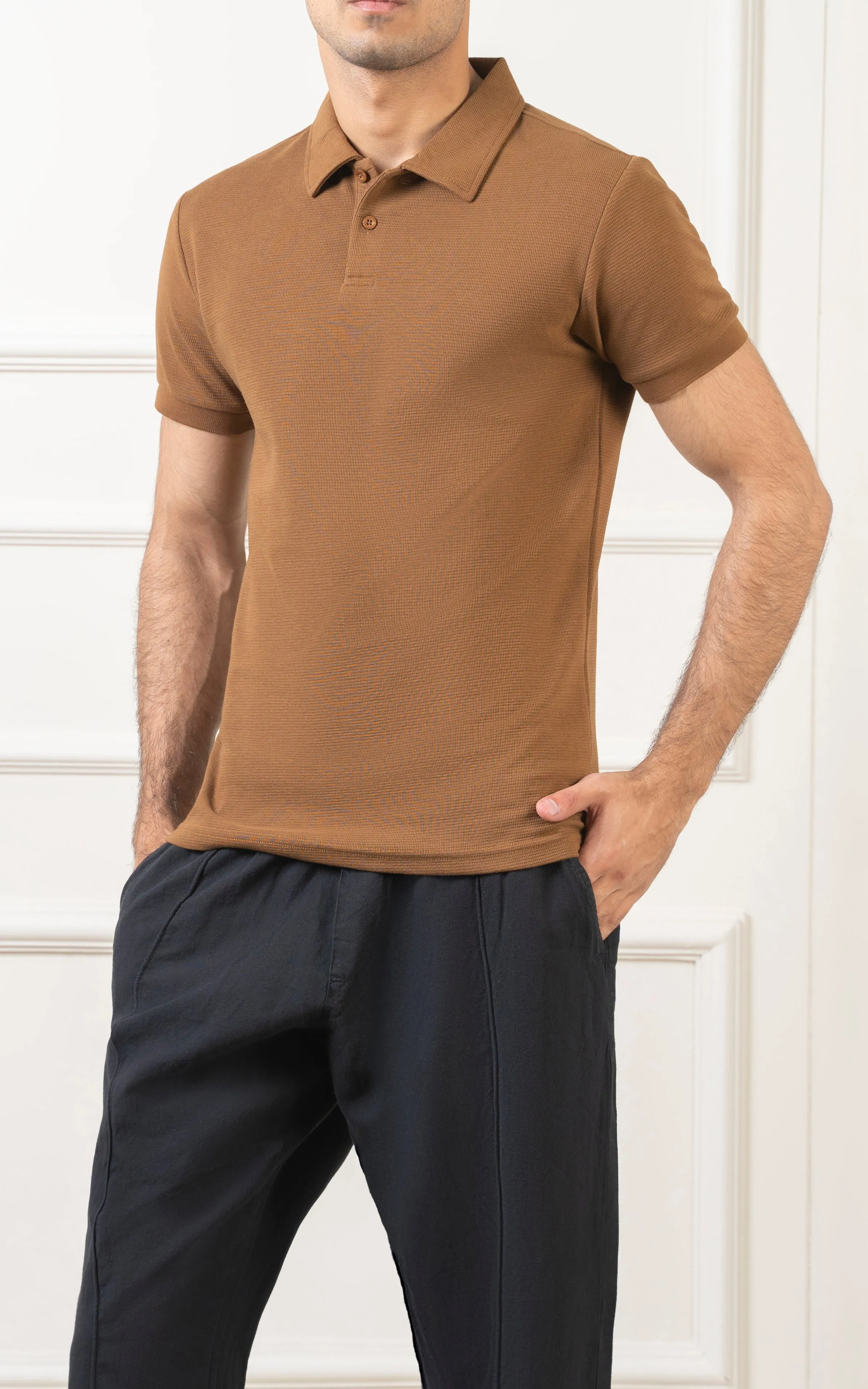 CLASSIC COLLAR  POLO BROWN