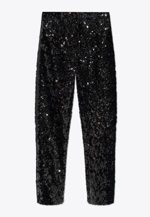 Classic Sequined Tuxedo Pants