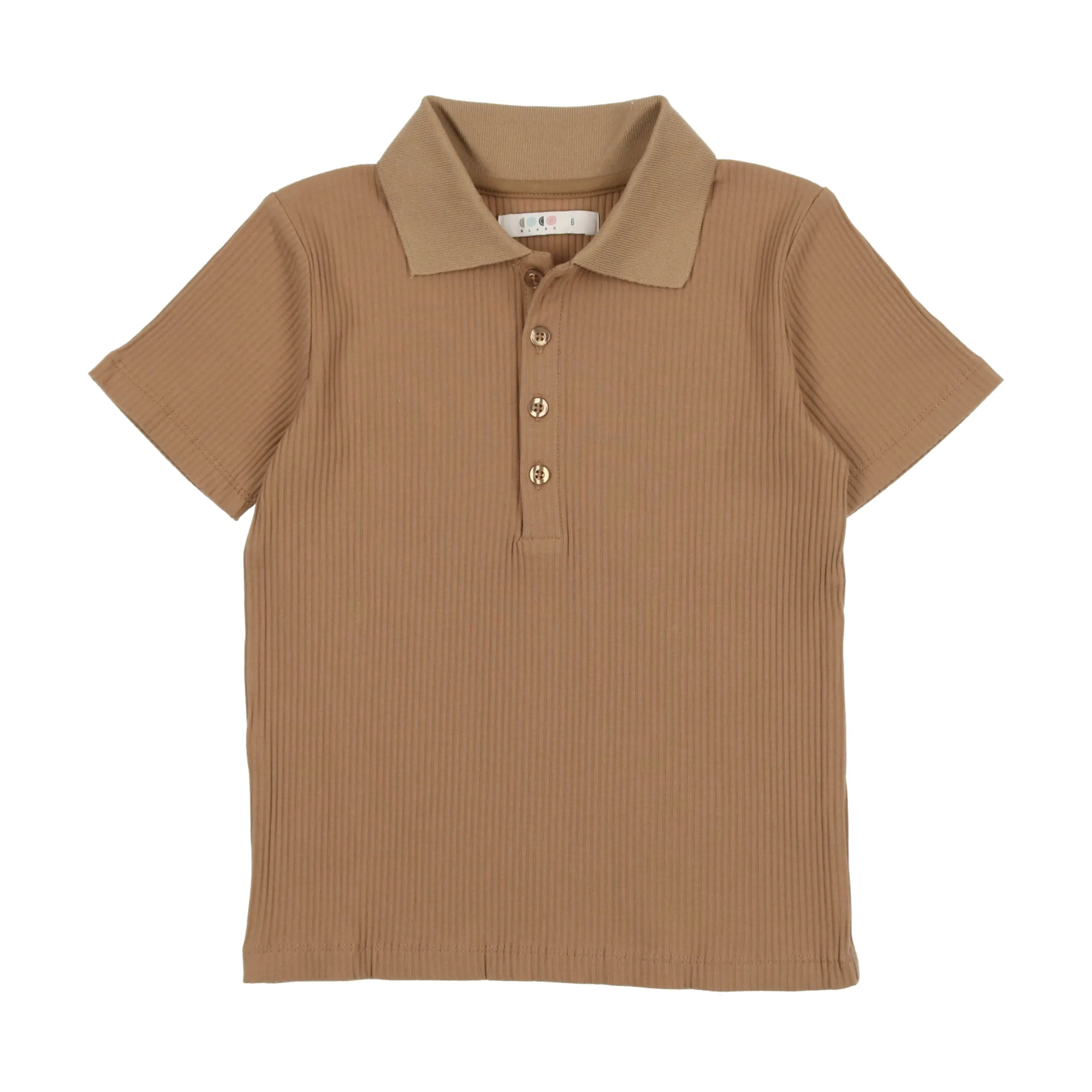 Coco Blanc Camel Ribbed Boys Polo