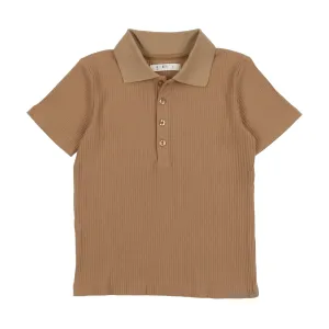 Coco Blanc Camel Ribbed Boys Polo