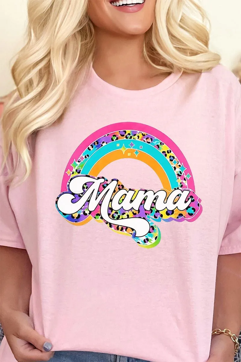 Colorful Rainbow Mama Short Sleeve Relaxed Fit T-Shirt