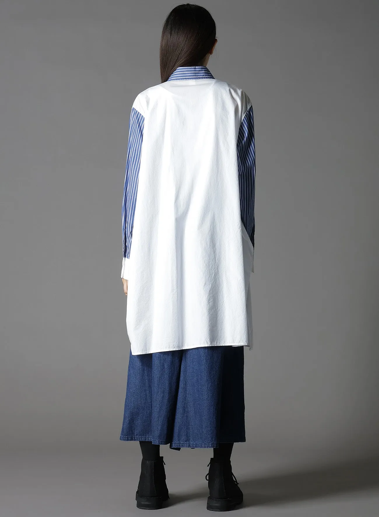 COTTON BROAD    STRIPE  SWITCHING NON FUSIBLE SHIRTS