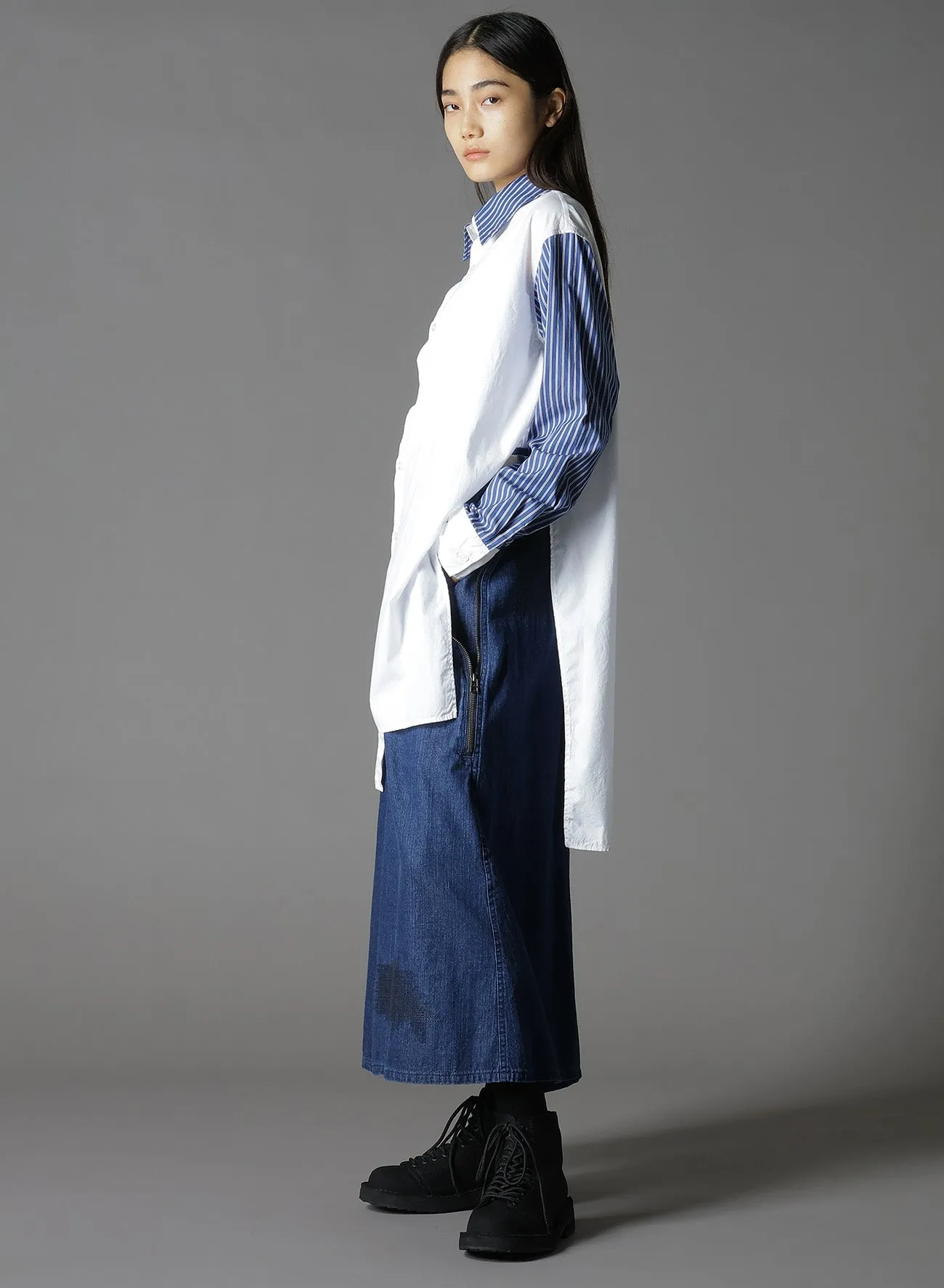 COTTON BROAD    STRIPE  SWITCHING NON FUSIBLE SHIRTS