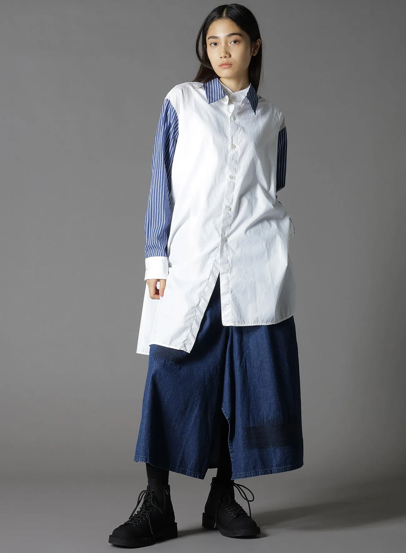 COTTON BROAD    STRIPE  SWITCHING NON FUSIBLE SHIRTS