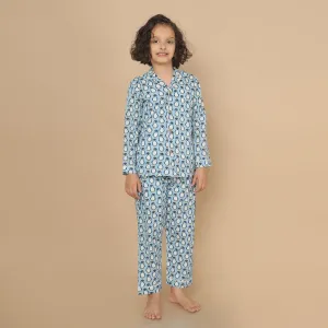 Cotton Unisex Kids Penguin Print Nightsuit – Shirt & Pants Set
